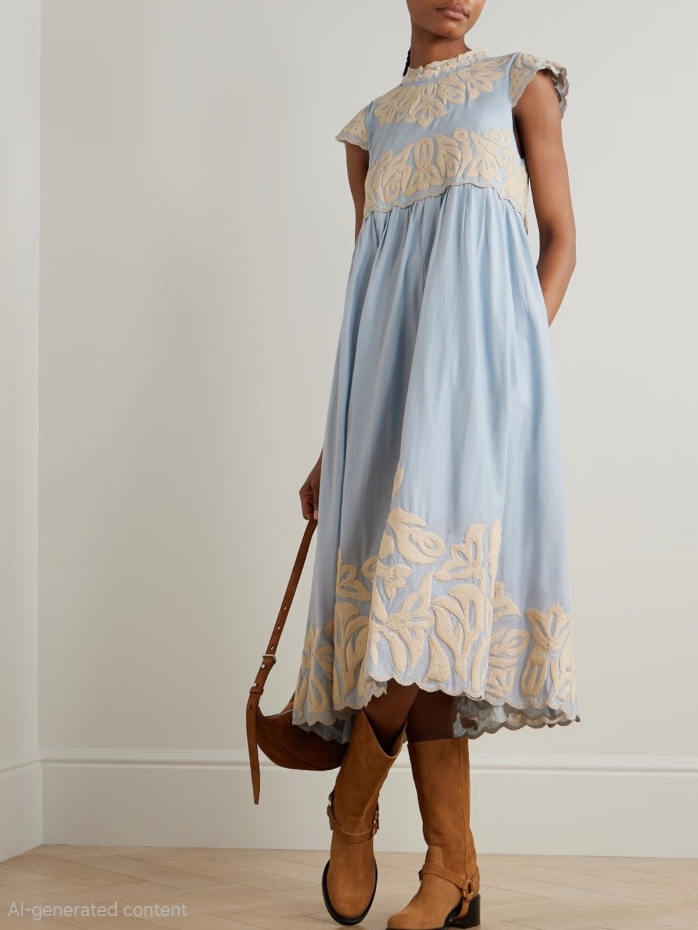 SEA Alexandra Scalloped Maxi Dress- SZ S - Picture 3 of 5